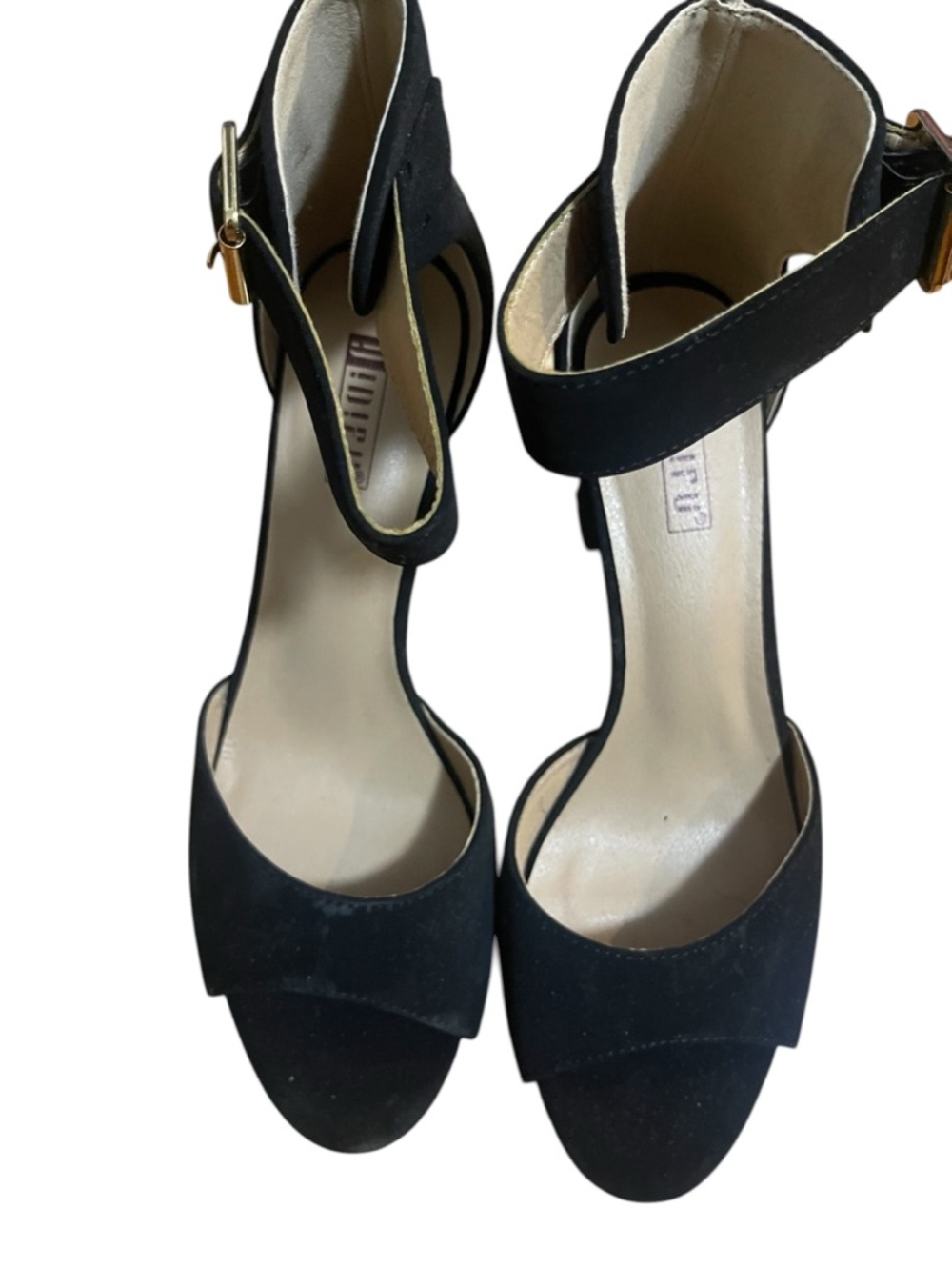 Classic Black Block Heel Ankle Strap Sandals - Picture 2 of 6